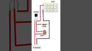 Auto Night LED Light Circuit LDR Sensor LDR Project shorts [upl. by Wildee280]