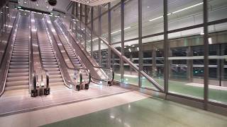 Sweden Stockholm Odenplan train station escalator ride [upl. by Yarvis]