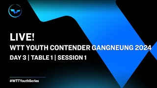 LIVE  T1  Day 3  WTT Youth Contender Gangneung 2024  Session 1 [upl. by Akkimat]