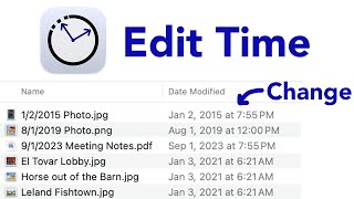 Change Date Modified amp Created Properties of Multiple Files on Mac Edit Time Pro [upl. by Eam84]