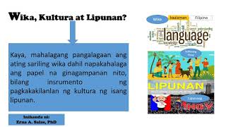 Fil 67 Ugnayan ng wika kultura at lipunan [upl. by Sualakcin]