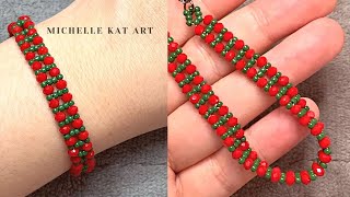 Beaded bracelet tutorial easy how to make diy bracelet with rondelle 3mm step by step howto diy [upl. by Stine986]