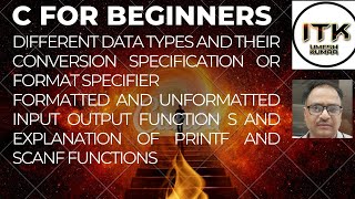 Different Types Of Conversion Specifications used in C Language Formatted Input Output Functions [upl. by Eerased]