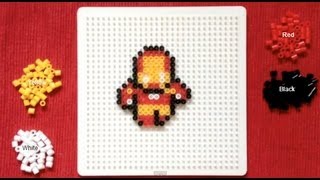 Perler Bead Tutorial Mini Avengers Iron Man [upl. by Enajyram]