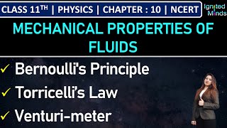 Class 11th Physics  Bernoullis Principle  Torricelli’s Law  Venturimeter  Example 107  NCERT [upl. by Narat]