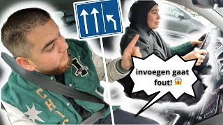 INVOEGEN TIJDENS EXAMENROUTE GAAT FOUT 😥 [upl. by Eednim]