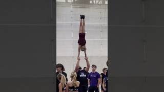 Great time at the Weber clinic 💜 weberstate cheerleading cheer stunt gymnast partnerstunt [upl. by Yarw]