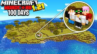 WE Survived 100 Days on a SURVIVAL ISLAND in 121 Hardcore Minecraft [upl. by Kcirdez635]