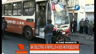 Dos fallecidos tras accidente entre una moto y un bus de la línea 27 [upl. by Ludewig]