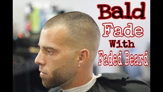 BALD FADE WITH FADED BEARD  TUTORIAL [upl. by Alleoj]