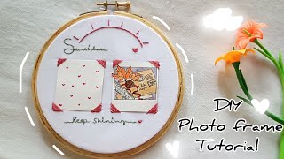 DIY Embroidery Photo Frame  Easy amp Aesthetic BeginnerFriendly Tutorial  kawaii and cozy 🌻 [upl. by Egroj]