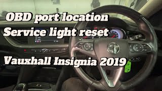 Vauxhall Insignia OBD port location and service light reset [upl. by Otilesoj]