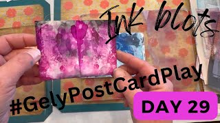 Day 29 of gelypostcardplay 2 cards and some alcohol ink [upl. by Nale]