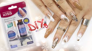 DIY KISS Acrylic Nail Kit  COFFIN NAILS STEP BY STEP [upl. by Stuppy]