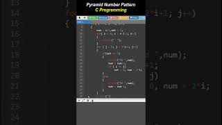 Pyramid Number Pattern in C Program  C Programming cprogram shorts [upl. by Sunev]