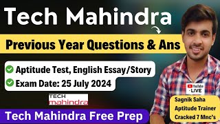 Tech Mahindra Aptitude Questions amp Answers  Previous Year Questions  Tech Mahindra Exam Mail 2024 [upl. by Martynne507]