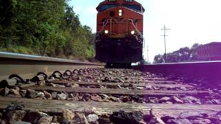 BNSF Coal Empty Accelerates over camera [upl. by Eelyek359]