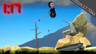 Getting Over It Speedrun In 1 Minute 17 Seconds [upl. by Nedia]