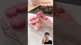 Macarons cherry ‼️ ケーキ macaron macarons dessert cemilan [upl. by Nelrah]