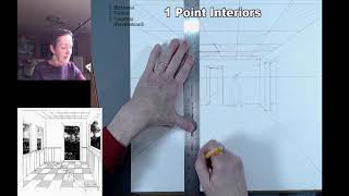 1pt Perspective Drawing F Tiles and Bookshelf [upl. by Ahseele]