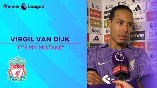 A downbeat Virgil van Dijk quottakes full responsibilityquot over Arsenals second goal  Astro SuperSport [upl. by Scibert]